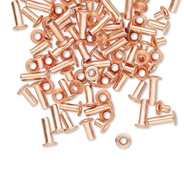 Eyelet mix, copper, 3.5x3mm-7x3.5mm with 1.4mm inside diameter, fits 2mm hole. Sold per pkg of 100. image number 0