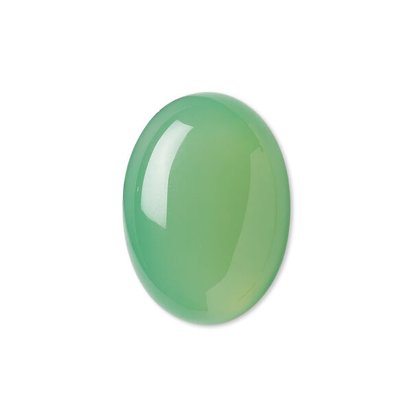 Green chalcedony 1pkg1, calibrated oval cab 25x18mm image number 0