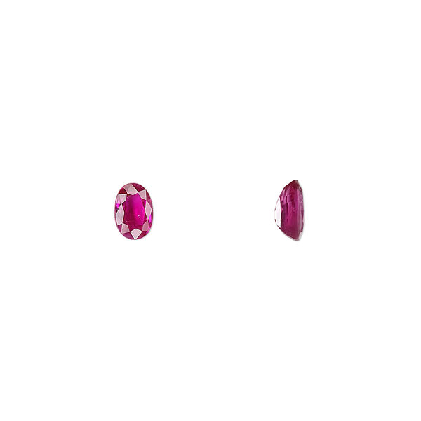 Ruby 1pkg1, hand-cut faceted oval gem 6x4mm image number 0