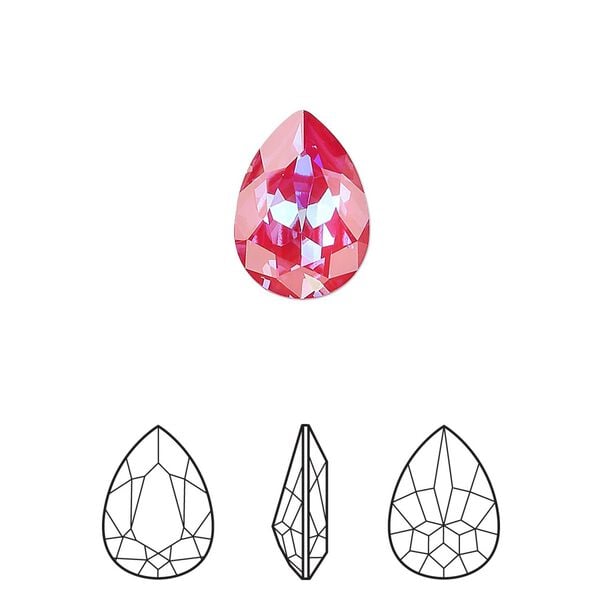 Fancy stone 1pk crystal royal red DeLite, Crystal Passions® 14x10mm pear 4320 image number 0