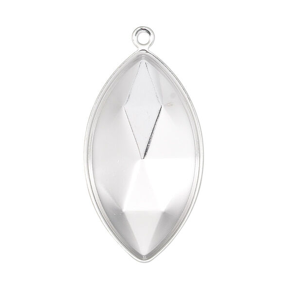 Focal, Almost Instant Jewelry®, silver-plated brass, 34x19mm marquise with 32x17mm marquise setting. Sold per pkg of 2. image number 0