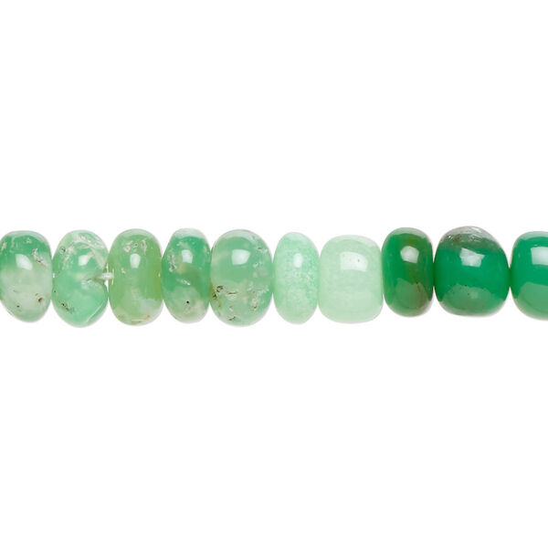 Chrysoprase 1pkg1, hand-cut rondelle bead natural 14 inch 6x3mm-8x5mm image number 0