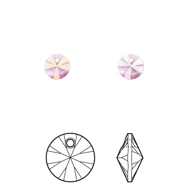 Drop 12pk dark rose, Crystal Passions® 6mm pendant mini disk 6428 image number 0