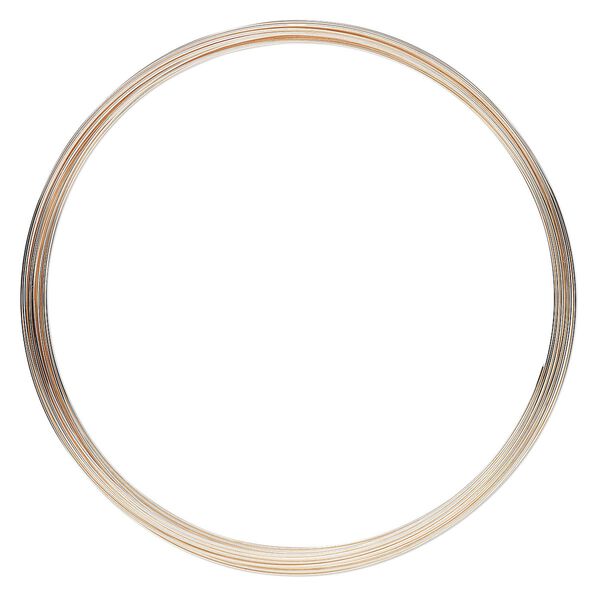 Memory wire, Beadalon®, rose gold-plated carbon steel, 3-5/8 inch necklace, 0.6mm thick. Sold per 0.5-ounce pkg, approximately 15 loops. image number 0