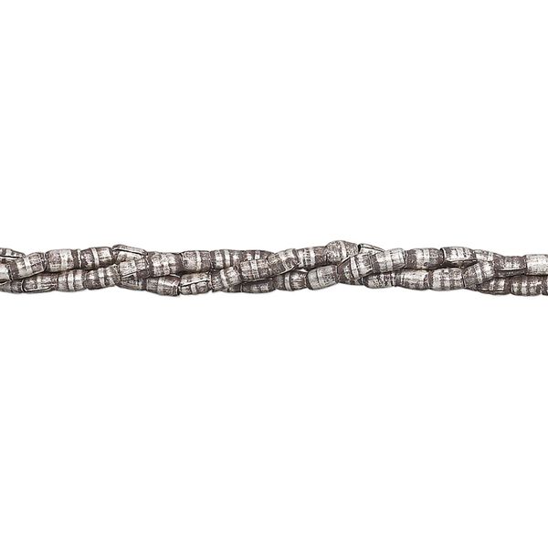 Bead, Hill Tribes, antiqued fine silver, 3x2mm oval. Sold per 16-inch strand. image number 0