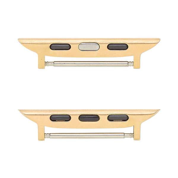 Watch component, copper-finished stainless steel, 35x8mm with 22mm bar. Sold per pkg of 2. image number 0
