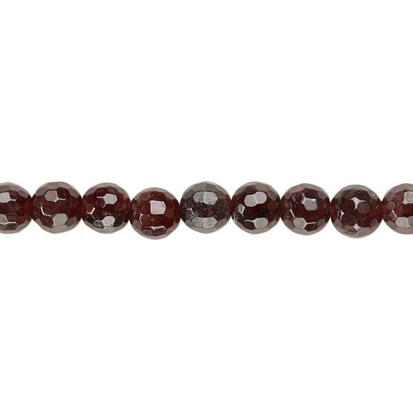 Garnet 1pkg1, faceted round bead natural 8 inch 5-6mm image number 0