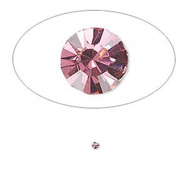 Chaton, glass rhinestone, rose, foil back, 1.6-1.7mm faceted round, PP10. Sold per pkg of 72. image number 0
