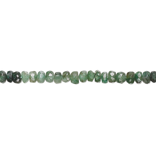 Emerald 1pkg1, hand-cut faceted rondelle bead 13 inch 3x2mm-4x3mm image number 0