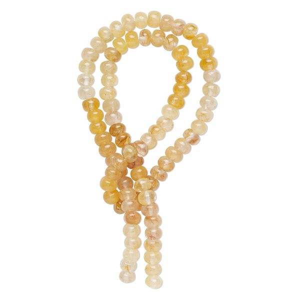 Yellow iron quartz 1pkg1, hand-cut rondelle bead natural 13 inch 5x3mm-7x6mm image number 0