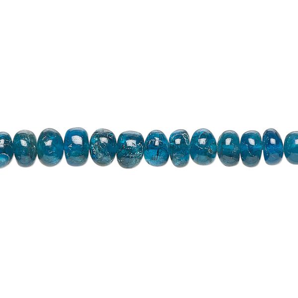 Blue apatite 1pkg1, hand-cut rondelle bead natural 13 inch 4x3mm-6x4mm image number 0
