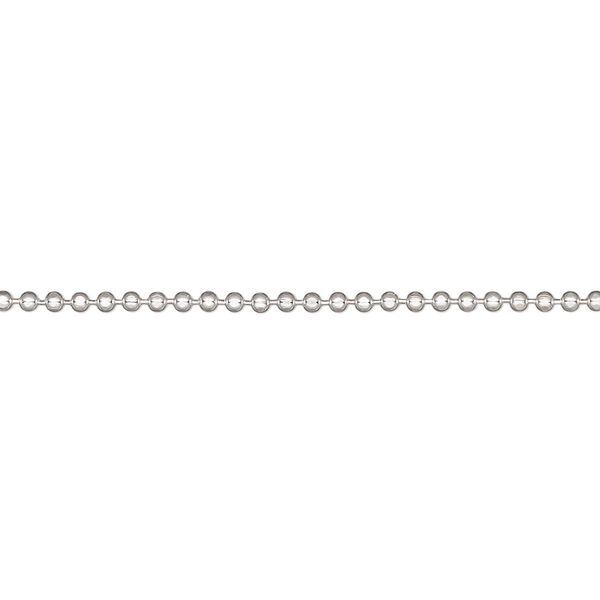 Chain, sterling silver, 1.5mm diamond-cut ball. Sold per 5-foot spool. image number 0