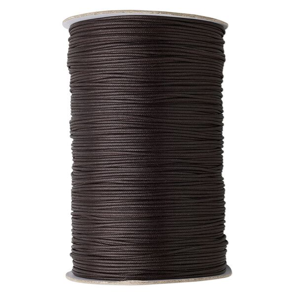 Cord, waxed cotton, brown, 2mm round. Sold per 500-yard spool. image number 0