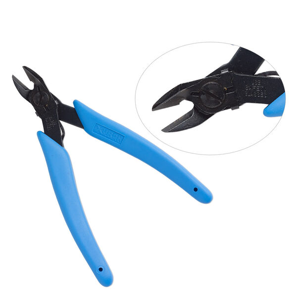 Flush-cutter pliers 1pkg1, steel and rubber 5 inches with retaining clip Xuron® #9200F image number 0