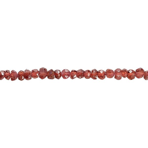 Garnet 1pkg1, matte hand-cut faceted rondelle bead 12 inch 3x1mm-4x3mm image number 0