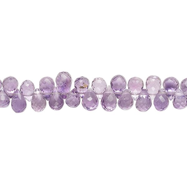 Amethyst 1pkg1, hand-cut top-drilled micro-faceted teardrop bead natural 8 inch 5x4mm-6x4mm image number 0