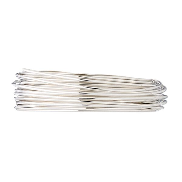 Wire, fine silver, dead-soft, round, 22 gauge. Sold per pkg of 5 feet. image number 0