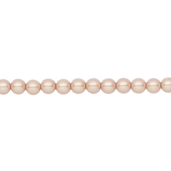 Pearl 50pk pearlescent pink, Preciosa Czech crystal 4mm round image number 0