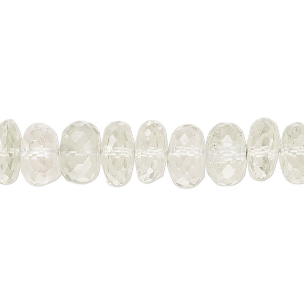Green quartz 1pkg1, hand-cut faceted rondelle bead 8 inch 8x4mm-9x7mm image number 0