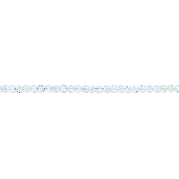 Sky blue topaz 1pkg1, hand-cut faceted round bead B+ grade, 15.5-16 inch 2mm image number 0
