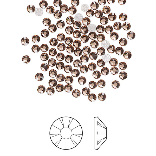 Flat back 1pkg1440, dusty rose foil back Preciosa MAXIMA Czech crystal hotfix rhinestone, 2.3-2.5mm chaton rose round SS8 image number 0