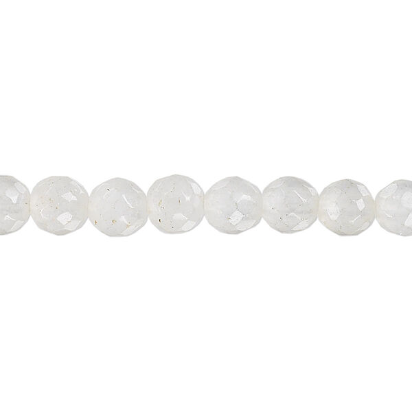 Snow quartz 1pkg1, faceted round bead natural 15.5-16 inch 6mm image number 0