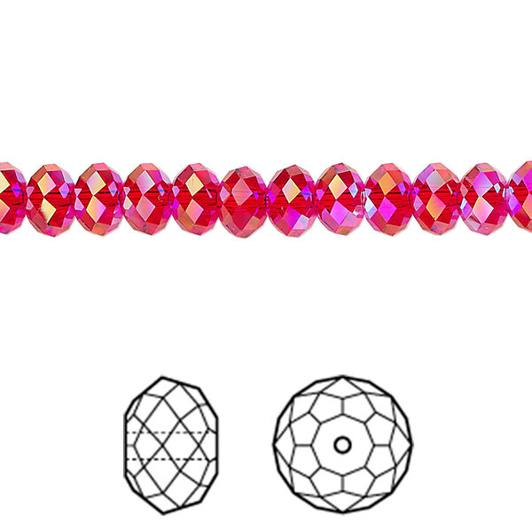 Bead 144pk light Siam shimmer 2X, Crystal Passions® 6x4mm rondelle 5040 image number 0