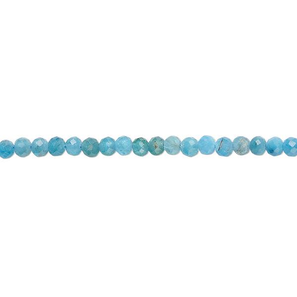 Blue apatite 1pkg1, faceted round bead natural 15.5 inch 2.6-3mm image number 0