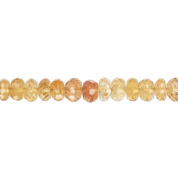 Imperial topaz 1pkg1, hand-cut faceted rondelle bead 8 inch graduated 4x2mm-6x4mm image number 0