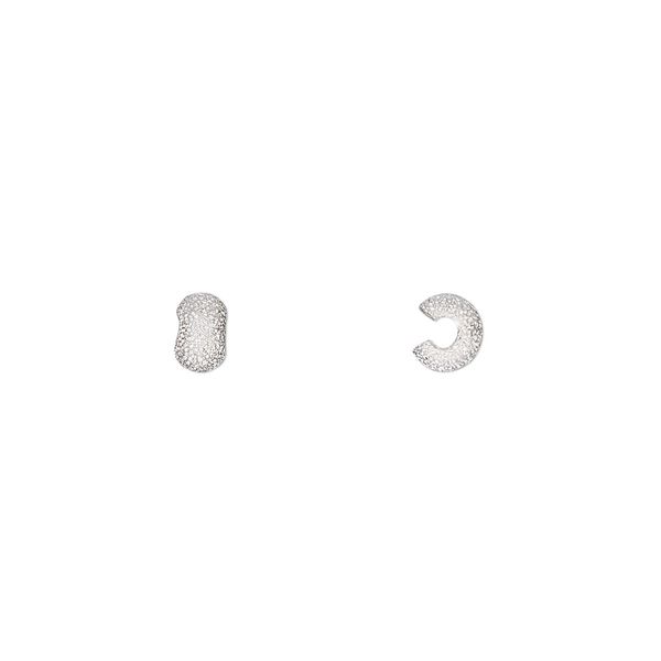 Crimp cover, silver-plated brass, 4mm stardust round. Sold per pkg of 100. image number 0