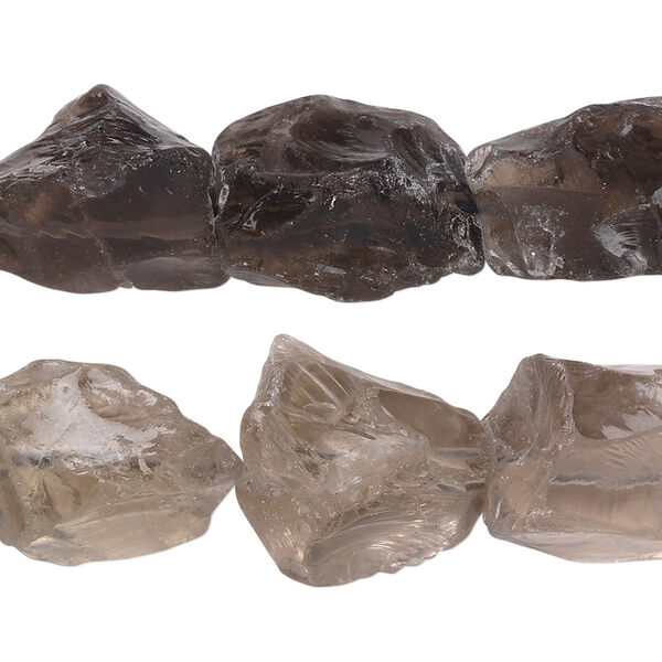 Smoky quartz 1pkg1, rough nugget bead B grade, 15.5-16 inch medium image number 0