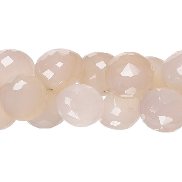 Peach chalcedony 1pkg1, hand-cut top-drilled faceted teardrop bead 8 inch 11-13mm image number 0