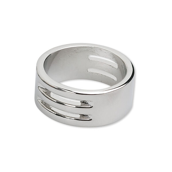 Jump ring tool, nickel-finished pewter (tin-based alloy), 9mm wide, size 10-1/2. Sold individually. image number 0