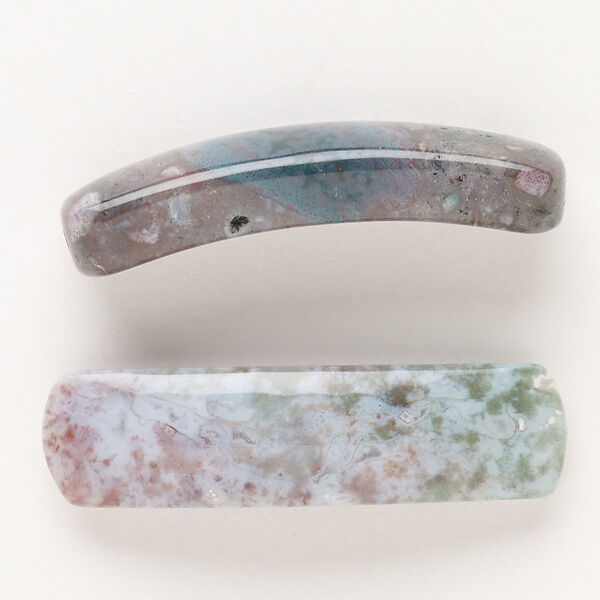 Fancy jasper 1pkg2, curved rectangle link natural 35x9mm-38x10mm image number 0