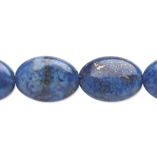 Denim lapis 1pkg1, puffed oval bead 15 inch 18x13mm image number 0