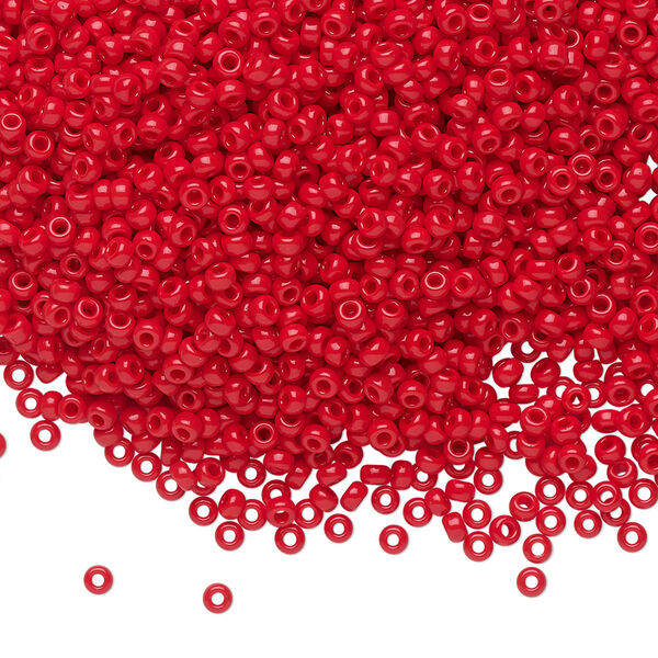 Seed bead, Miyuki, glass, pkg/250g, #11 rocaille, opaque red, (RR-408). image number 0