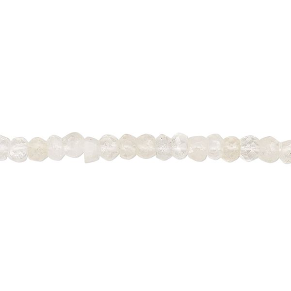 Quartz crystal 1pkg1, hand-cut faceted rondelle bead natural 13 inch 3x2mm-5x3mm image number 0