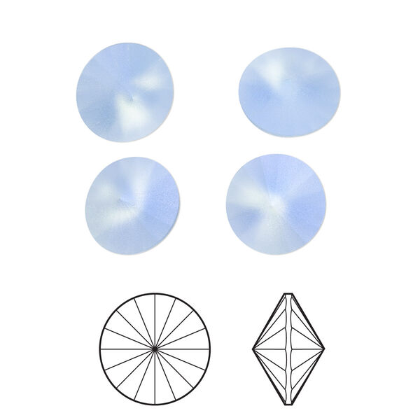 Chaton 48pk light sapphire frost foil back, Crystal Passions® 10.54-10.91mm rivoli SS47 1122 image number 0