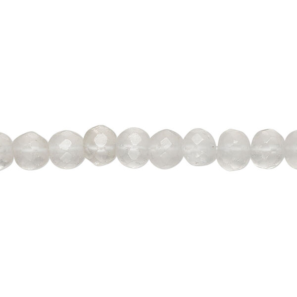 Bead, ice quartz (natural), 5-6mm hand-cut micro-faceted uneven round, C grade, Mohs hardness 7. Sold per 14-inch strand, approximately 60 beads. image number 0