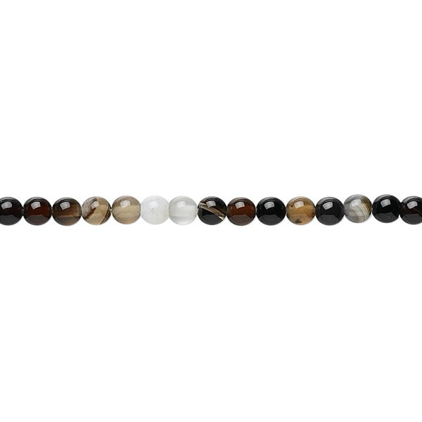 Black agate 1pkg1, round bead 15.5-16 inch 3mm image number 0