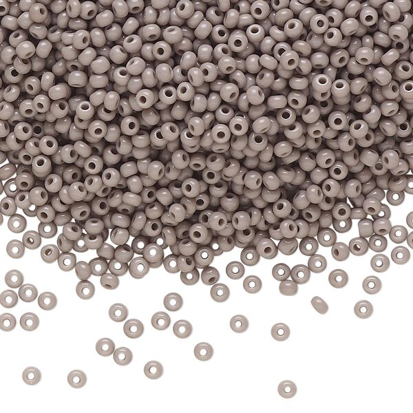 Seed bead, Preciosa Ornela Czech glass, pkg/500g, #11 rocaille, opaque grey, (43020). image number 0
