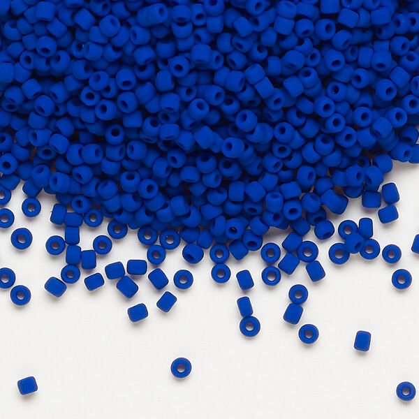 Seed bead, Dyna-Mites™, glass, pkg/1/2kg, #11 round, opaque matte navy blue, (737MA 11/0 RR). image number 0