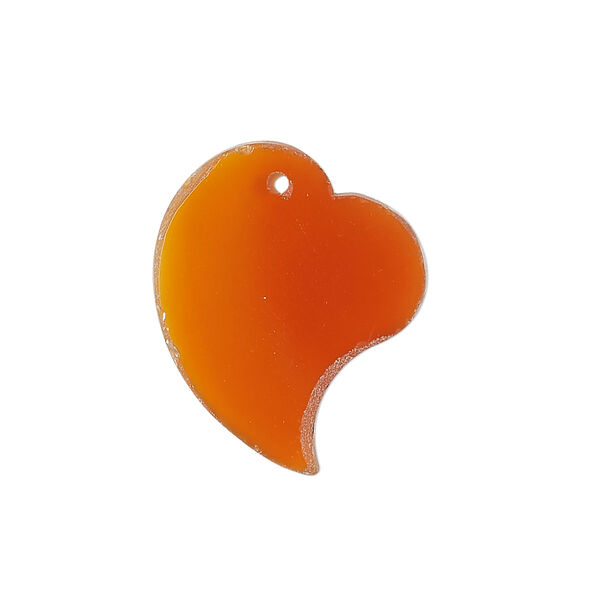 Carnelian 1pkg1, hand-cut top-drilled flat heart drop 25x19mm image number 0