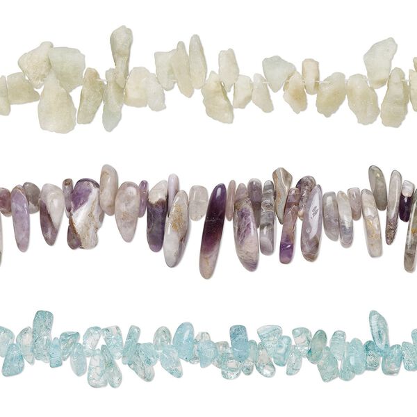 Multi-gemstone / glass 1pkg3, top-drilled chip bead 13 inch mix large image number 0