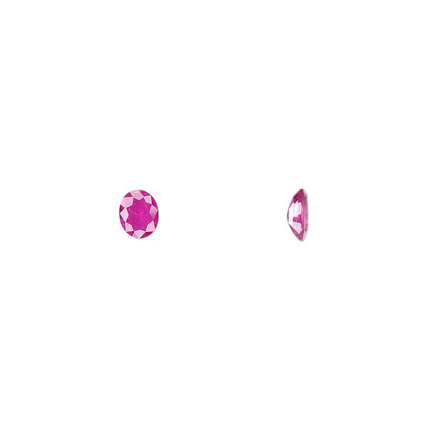 Ruby 1pkg1, hand-cut faceted oval gem 5x4mm image number 0