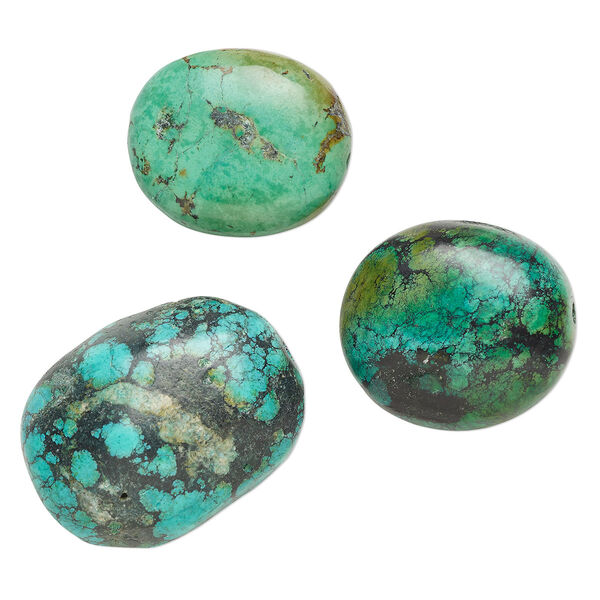 Turquoise 1pkg3, oval nugget bead mix extra-large image number 0