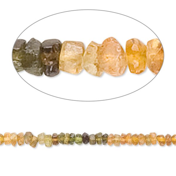 Amber-green tourmaline 1pkg1, hand-cut faceted rondelle bead natural 13 inch 3x1mm-4x2mm image number 0