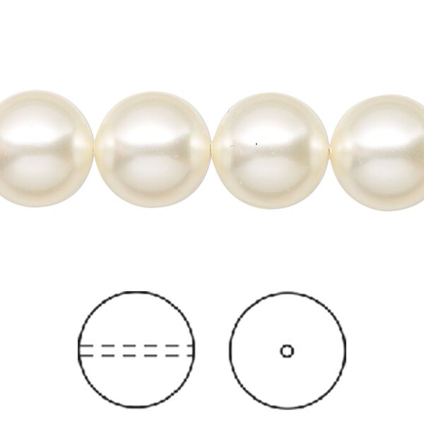 Pearl 100pk cream, Swarovski® 12mm round 5810 image number 0