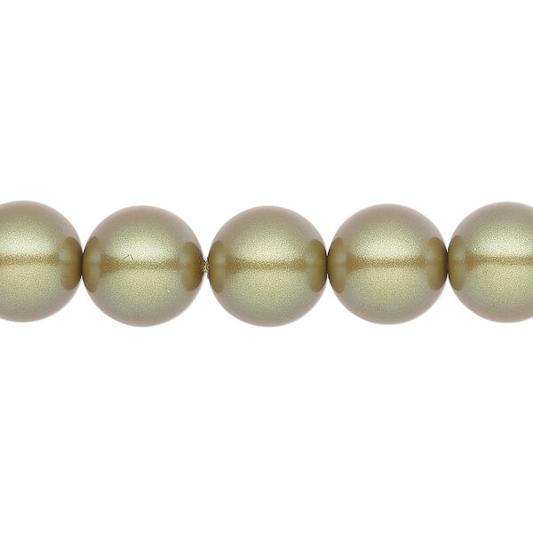 Pearl 50pk pearlescent khaki, Preciosa Czech crystal 10mm round image number 0