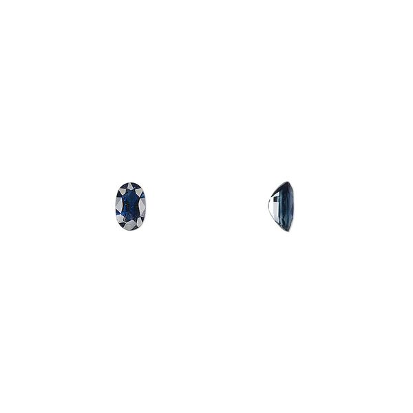 Blue sapphire 1pkg1, hand-cut faceted oval gem 5x3mm image number 0